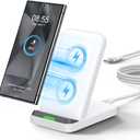 Wireless Charger for Moto G Power 5G 2024,Moto Edge/Razr 2024,Moto G Stylus 5G 2024,15W Fast Wireless Charging Stand for iPhone 16 15,Samsung Galaxy S25 S24 Ultra S24FE S23 S22,Google Pixel 9 Pro 8a 7 (White)