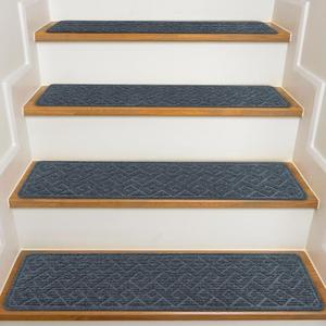 Stair Treads for Wooden Steps Indoor, 8" X 30" Non Slip Carpet Stair Treads with Reusable Adhesive for Kids Elders and Dogs, Surface Polyester TPR Backing Stair Rugs -4 Pack (Dark Grey-n)