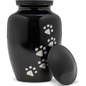 Eternal Harmony Large Pet Urns for Dogs with Secure Seal, Velvet Bag & Anti-Slip Felt Bottom, Animal Urn for Dog Ashes, Cat Ashes & Any Pet Up to 122 lbs (Black, Large)