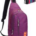Peicees Small Sling Backpack Waterproof Unisex Shoulder Bag Chest Crossbody Daypack
