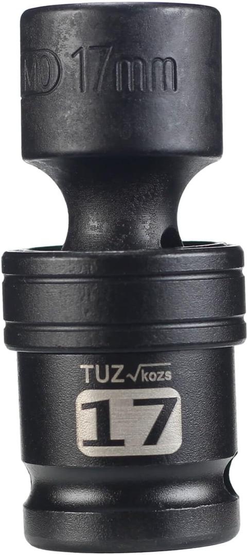 1/2" Universal Joint Socket.1/2-Inch Drive Shallow Impact Universal Joint Swivel Socket.Chrome Molybdenum Steel.6 Point, Metric 17mm
