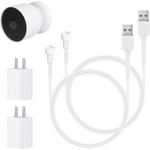 2 Pack 10ft/3m Power Cable Compatible with Google Nest Cam Outdoor or Indoor, Battery - Weatherproof Outdoor Power Cord with USB Power Adapter for Nest Camera (Battery) - White 2 Pack 10ft/3m Power Cable Compatible with Google Nest Cam Outdoor or Indoor, Battery - Weatherproof Outdoor Power Cord with USB Power Adapter for Nest Camera (Battery) - White