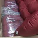 Wicker Chair Cushions, Waterproof Outdoor Loveseat Cushions for Patio Furniture, Tufted Wicker Furniture Cushions, 1 Loveseat and 2 U-Shaped Cushions, Red