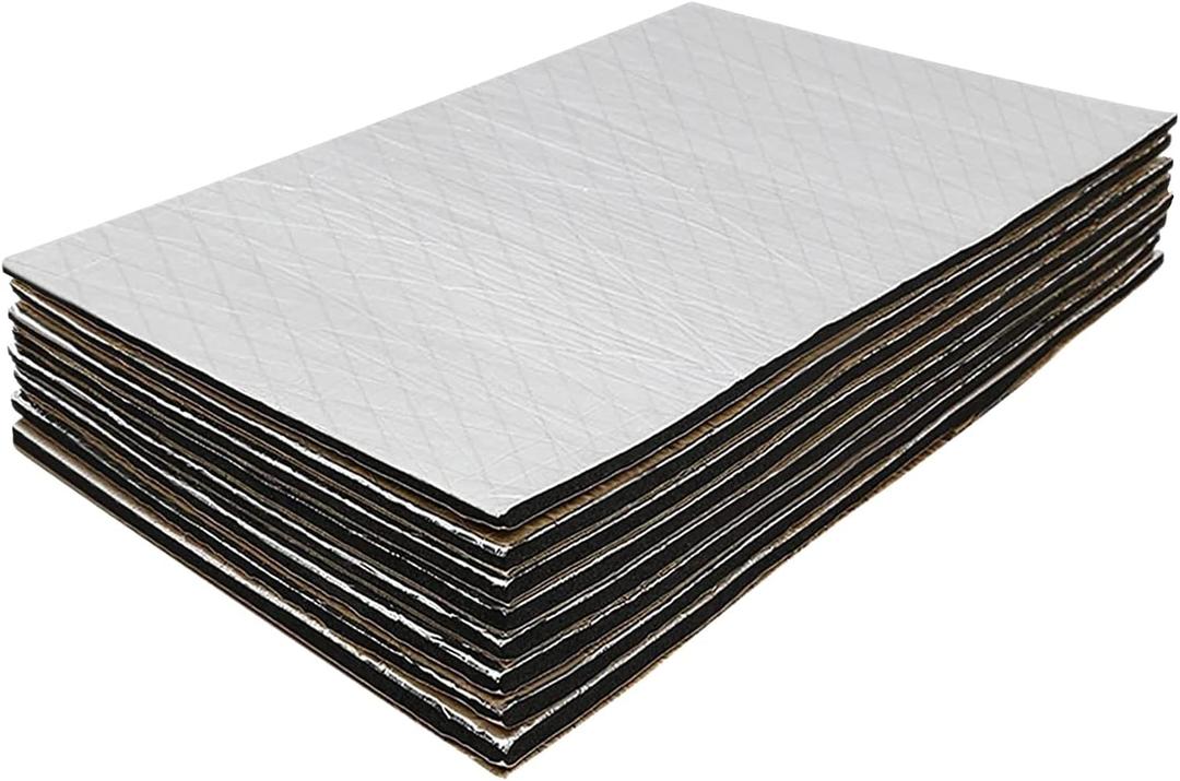 GOSCHE 394 mil 16 sqft Sound Deadener for Car, 10mm Thick Sound Deadening Mat Materials Can be Better with Audio Noise Insulation and Vibration Dampening 9.8x 15.7(15-Piece)