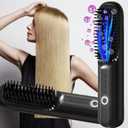 Cordless Hair Straightener Mini Portable Cordless Hair Straightener Brush 3-in-1 Anion Straightening Brush USB Fast Charging Portable Straightener