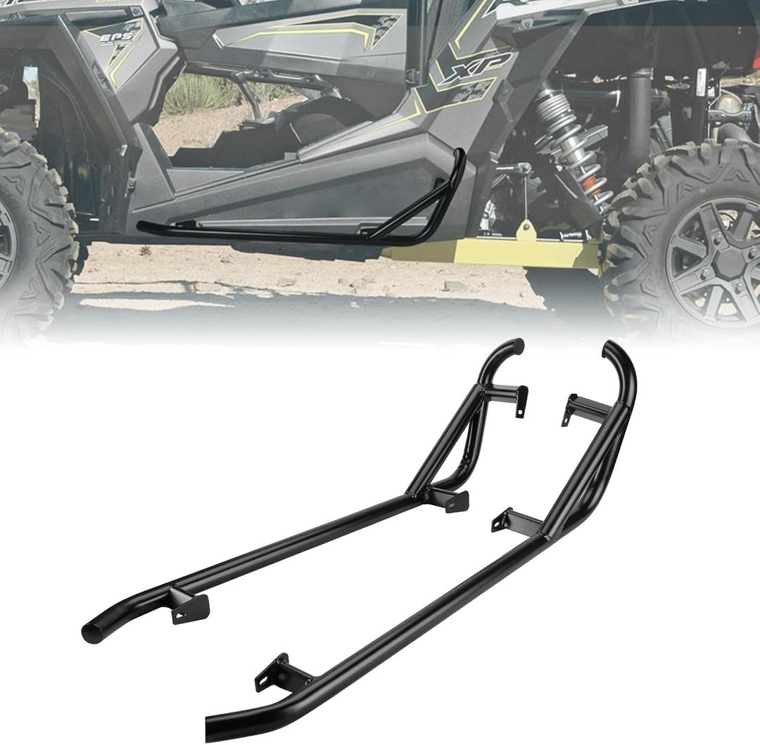 KEMIMOTO Nerf Bars Heavy Duty Black Tree Kickers Side Steps Compatible with 2014-2022 Polaris RZR XP 1000/ XP Turbo/ S900/ S1000/ Trail S 900 RZR Nerf Bars Rock Sliders Left & Right - 2 Seater