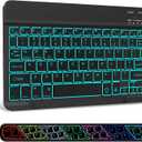 XIWMIX Ultra-Slim Wireless Bluetooth Keyboard - 7 Colors Backlit Universal Rechargeable Keyboard Compatible with iPad Pro/iPad Air/iPad 9.7/iPad 10.2/iPad mini and Other iOS Android Windows Devices