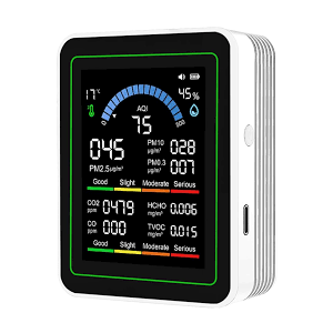 10 in 1 Smart Air Quality Monitor Indoor,Carbon Monoxide Detectors,Co2 Detector,Professional Air Quality Test Kit with CO2 | CO | TVOC | HCHO | Temp | AQI | PM2.5 | PM0.3 | PM10