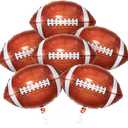 KatchOn, Football Balloons for Football Party Decorations - 18 Inch, Pack of 6 | Foil Touchdown Balloons for Birthday Party, Super Bowl Balloon, Tailgate Game Day Sport Themed Rugby Birthday Party
