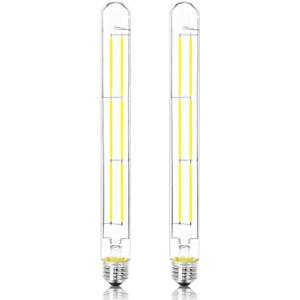 11.8IN 1000LM 5000K Daylight White Light Bulbs E26 Base, T10 T9 Edison Bulbs Dimmable 8W, AC 120V 100 Watt Equal Filament Bulb, Vintage Clear Glass Long Tubular LED Bulb, UL Certified - 2Pack