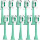 Replacement Brush Heads Compatible with AquaSonic icon Electric Toothbrush, 10 Pack, Mint