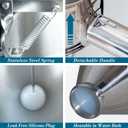 Stainless Steel Pancake Batter Dispenser with Squeeze Handle and Multi-Nozzle, for Pancakes, Cupcakes, and Baked Goods. 40 oz