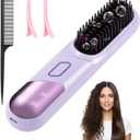 Go Brush Pro 2026 Straight Hair Brush 300 Million Negative ions Portable Cordless Straight Hair combsuitable for Women, 4-Temperature Fast Heating MCH Ceramic Coating is Smooth (Light Purple)