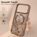 DOMAVER for iPhone 17 Pro Max Case, Magnetic Phone Case for iPhone 17 Pro Max [Compatible with MagSafe] Slim Fit Flowers Floral Design Shockproof Protective Bumper Women Men Girls Boys Cover- Brown