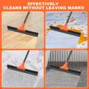 JEHONN Floor Squeegee Heavy Duty with 58.3 inches Long Handle, Rubber Scraper Broom for Cleaning Foam Water on Garage Concrete Bathroom Tile Marble Shower Glass Shop Deck Window Indoor Outdoor (Orange)