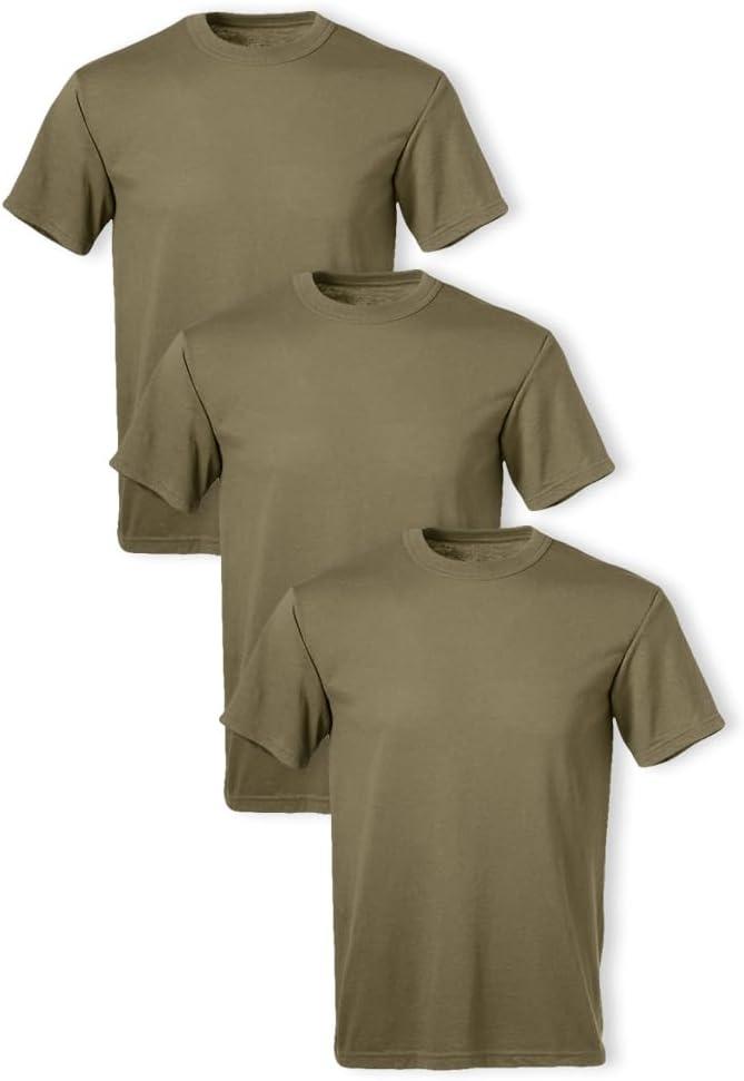 Soffe Men's 3 Pack - USA Poly/Cotton Military Tee (X-Large, Tan)