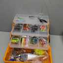 PLUSINNO Large 4-Layer Tackle Box with Tackle Included, 547Pcs Fishing Lures Kit - Pliers, Crankbait, Hooks, Weights & Accessories - Freshwater Bass Fishing Bait Lure Gear and Equipment, Gift for Men