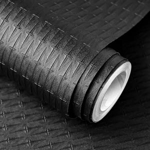 MelunMer Black Wallpaper Peel and Stick Embossed Removable Self Adhesive Wallpaper for Bedroom/Bathroom Waterproof Textured Contact Paper for Walls Black Contact Paper for Cabinets 197In L 15.7In W