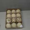 3.15INCH Beige Velvet Ornaments for Christmas Tree, 12PCS Glitter Flocked Christmas Ornaments Decorations Balls Set Decor