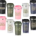 Honeydak 10 Pcs Social Worker Gifts Employees Appreciation Gifts Bulk 12oz Stainless Steel Social Worker Coffee Mugs Insulated Coffee Cups with Lids for Women Men Volunteers Employees(Fresh Style)
