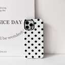 2 x NITITOP Compatible with iPhone 12 Pro Max Case Cute Polka Dots Pattern for Women Girls Men Boy Hybrid 2 Layers Matte Back Shockproof Protective Cover - White