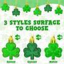 48 PCS St Patricks Day Decorations, Shamrocks Shaped Ornaments for Tree, 3 Styles Good Luck Clover Hanging Baubles, Shamrocks Decorations for St Patricks Day Accessories Home Decor Supplies