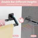 Double Towel Bar, Towel Racks for Bathroom, 32 Inch Heavy Duty Stainless Steel Bathroom Towel Holder Rod Wall Mounted, Bath Towel Rack, Matte Black