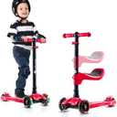3 Wheel Scooter for Kids – 2-in-1 Scooter with Seat & LED Light-Up Wheels
For Ages 2+, Removable Seat, Adjustable Handlebar, Wide Anti-Slip Deck, Lean-to-Steer, Rear Brake, Up to 110 lbs