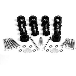 Body Cab Mounts for F250 F350 1999-2007, KF04058BK Body Mount Bushing Kit, Cab Bushing Kit, Steel Sleeves & Hardware (Black)