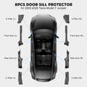 8PCS Door Sill Protector for Tesla Model Y Juniper Door Entry Guard Anti-Kick Full Protect Door Entry Cover for 2025-2026 New Model Y Juniper Interior Accessories(Carbon Fiber Pattern)