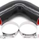 90 Degree Elbow Coupler Silicone Hose 4-Ply 2.75-inch(70mm) for Turbo/Intercooler/Intake Piping,Length 120mm Thickness 5mm with T-Bolt Clamp