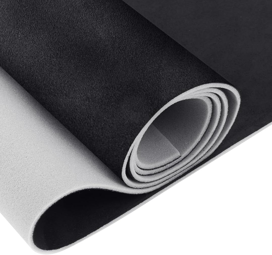 Reallnaive 1/5'' Extra Thick Suede Auto Headliner Fabric 78'' L x 60'' W with Foam Backing, Beginner Friendly, Black Interior Roof Liner, No Sag Support for Sedan SUV RV Headliner Material Repair