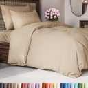 Duvet Cover Twin/Twin XL Size - Extra Soft Twin/Twin XL Size Duvet Cover - Lightweight & Breathable & Fade Free with Zipper Closures and Ties - 68" x 90" Inches - (Cream) Comforter Not Included