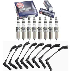 Wire Set & NGK Iridium IX Spark Plug Compatible with LS1 LS2 LS3 LS6 LS Chevy Chevrolet Silverado Suburban GMC 5.3 4.8 5.3 6.0 6.2 V8 for 9748UU 9748HH 9748RR 41-962 41-110