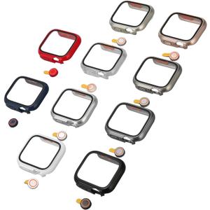 10Pcs Watch Hard PC Case With Tempered Glass Screen Protector For IWatch Series 7 Smartwatch All Around Comfortable Wearing Experience Compatible With 41mm Model