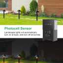 300W Low Voltage Landscape Transformer, Outdoor Landscape Lighting Transformer with Photocell Sensor & Timer, 120V AC to 12V/15V AC, Stainless Steel Waterproof Transformer, Black, ETL Listed
