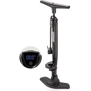 CXWXC Bike Floor Pump with Digital Gauge 140 PSI Bicycle Tire Pump fits Presta & Schrader Valve Portable Bike Air Pump with Large Display for Easy to Read