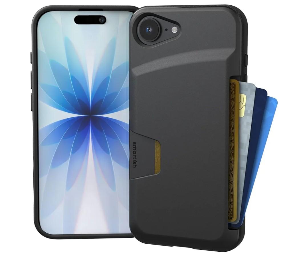 Smartish® iPhone 16e Wallet Case - Wallet Slayer Vol. 1 [Slim + Protective] Credit Card Holder - Drop Tested Hidden Flip Card Slot Cover Compatible w/Apple iPhone 16e 2025 - Black Tie Affair
