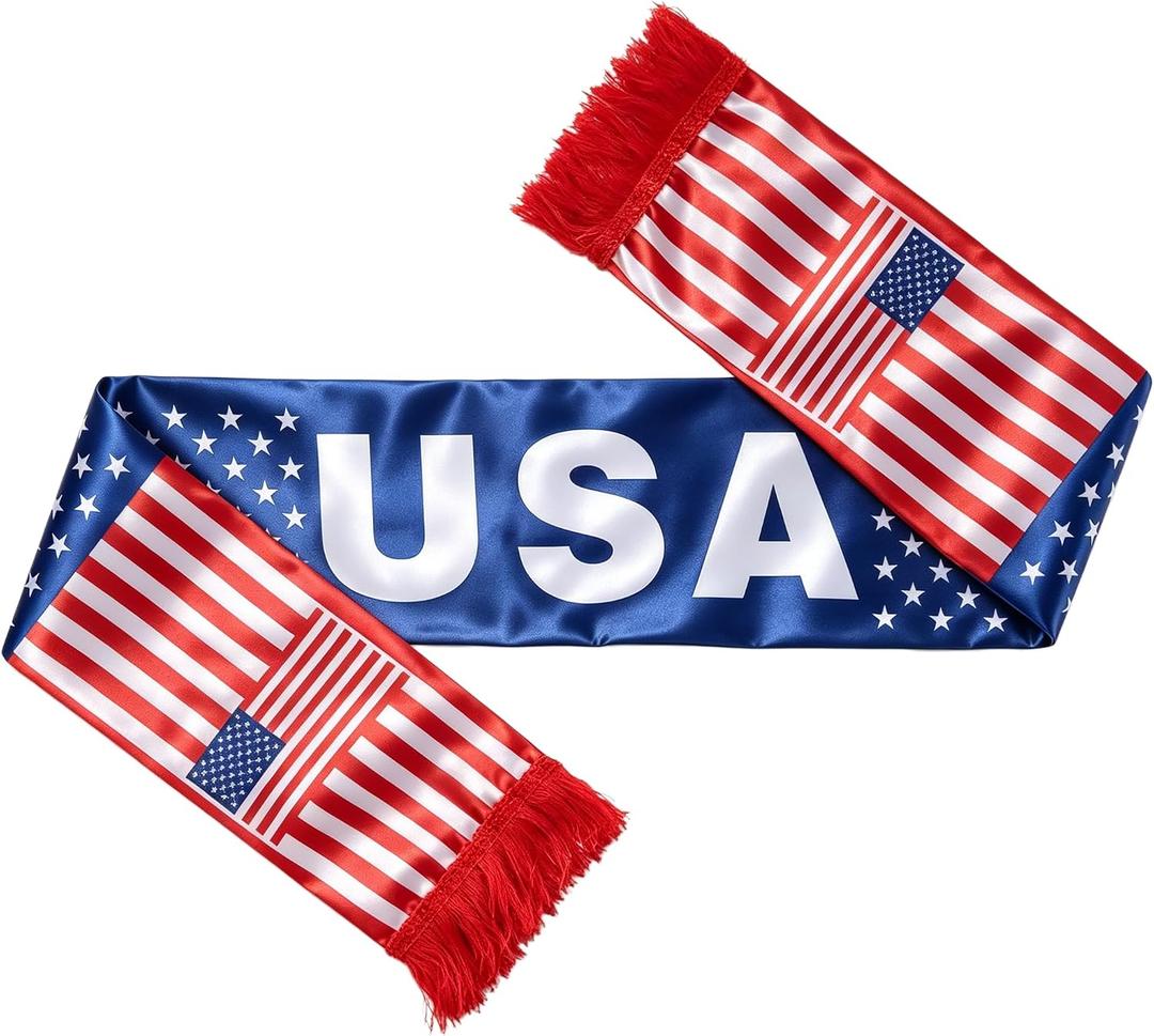 2 x Scarf For World Cup 2026HD PrintingDruableSkin Friendly USA Soccer Scarf For 4th of July Accessories