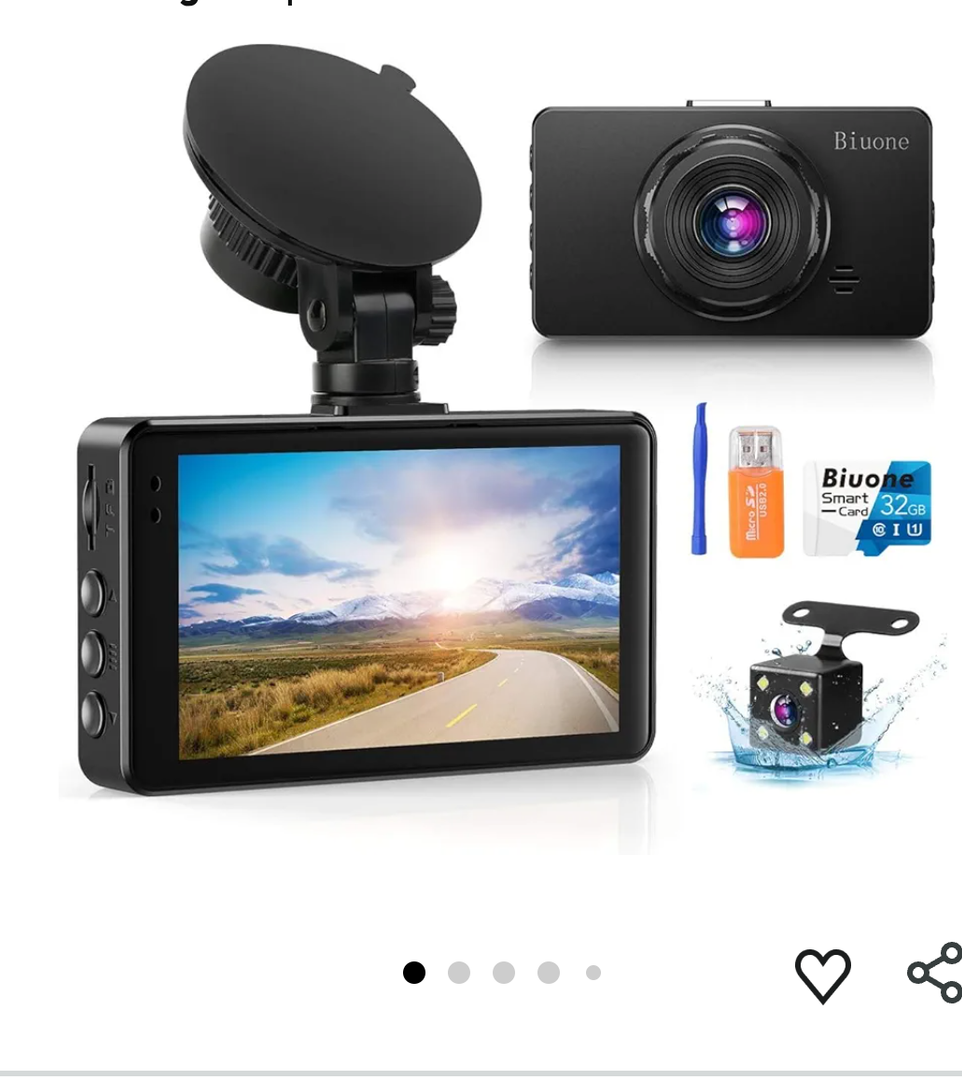 Dash Cam Front and Rear, Dash Camera for Cars with 32G Card Super Night Vision, Car Dash Cam 1080P Dashboard Camera with G-Sensor, Parking Monitor, Loop Recording, Motion Detection Car Camera