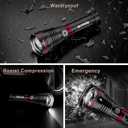 SKYFIRE Rechargeable Flashlights High Lumens 40000mAh with Ignition Lens,Super Bright Flashlight with Shoulder Straps,11Mode Led Tactical Flash Light for Outdoor Essentials&Home Emergencies-Upgraded