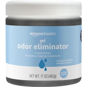 2 x Amazon Basics Gel Odor Eliminator, Activated Charcoal, Fragrance Free, 17 Oz, 1-Pack