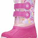FUNCOO PLUS Toddler Warm Boots Girls Winter Snow Boots Child Rain Boot Waterproof Shoes Outdoor Size 10