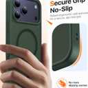 Magnetic for iPhone 17 Pro Case,[Anti-Slip][Compatible with MagSafe][Military Grade Drop Protection] Shockproof Protective Translucent Matte Phone Case for iPhone 17 Pro Case,Forest Green