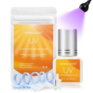 ARISON LASHES UV Eyelash Extension Glue, UV Lash Glue for Eyelash Extensions, 8-9 Weeks Retention Waterproof Powerful Eyelash Glue, Lash Glue for Professional Use Only (Strong Style)