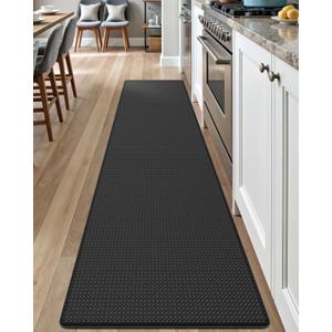 DEXI Kitchen Floor Mats Cushioned Anti Fatigue, 17"x79", Long Standing Runner Rug Waterproof, Comfort Memory Foam Padded for Front Sink Laundry, Black