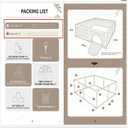 Joypony Baby Playpen with Mat, 50x50 in Small Play Pen for Babies, Toddler Playpen for Apartment, Indoors Play Yard with Soft Breathable Mesh (Beige with Mat)