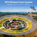 GPS Wireless Dog Fence, Invisible & Electric Fence for Dogs | Circular Boundary from 49 to 6561 ft | GPS Positioning, Protection Mode, 100% Waterproof | Outdoor Use Only
