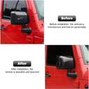 Rearview Mirror Cover Trim Shell Kit Car Rear View Mirror Exterior Decoration Accessories for Jeep Wrangler JK JKU 2007-2017,Carbon Fiber Grain