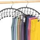 Legging Organizer for Closet,Leggings Hangers for Closet 2 Pack Pants Hangers w/10 Clips, Space Saving Hangers Closet Organizers and Storage for Pants Skirts Scarf Legging